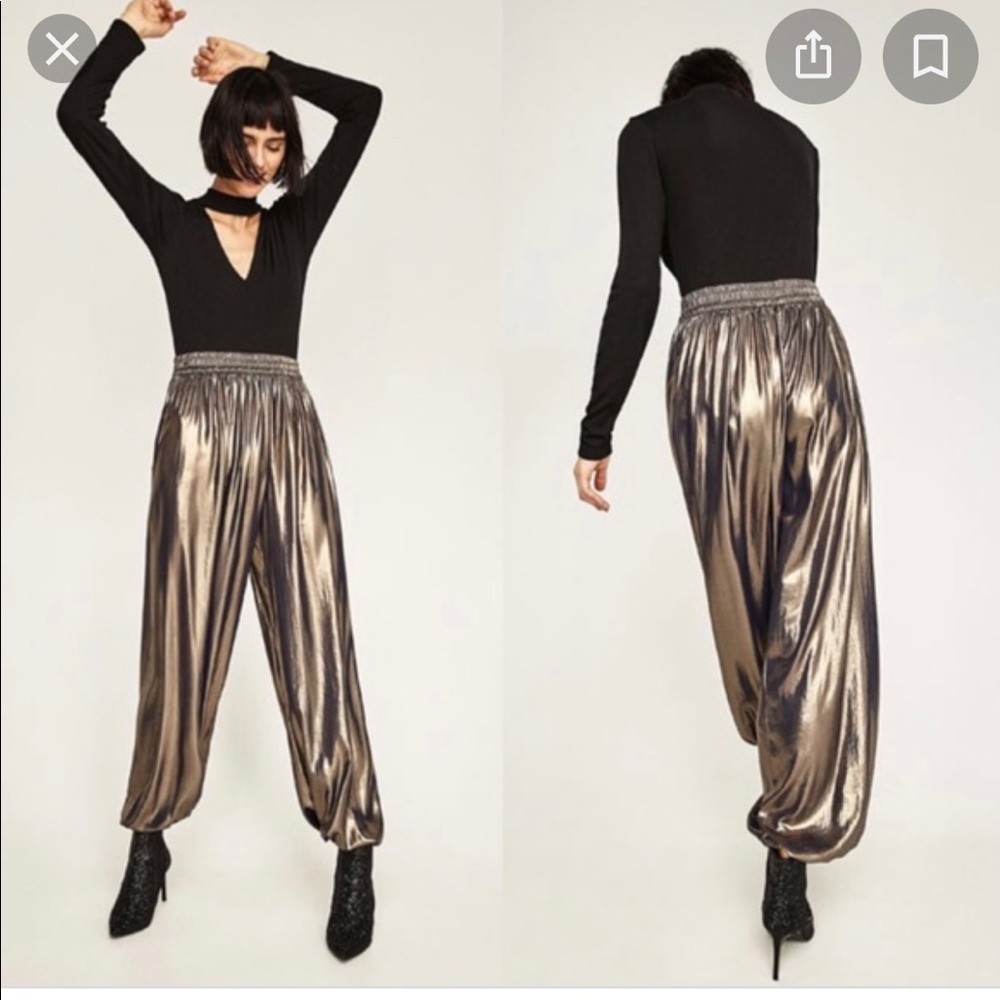 Zara metallic genie pants
